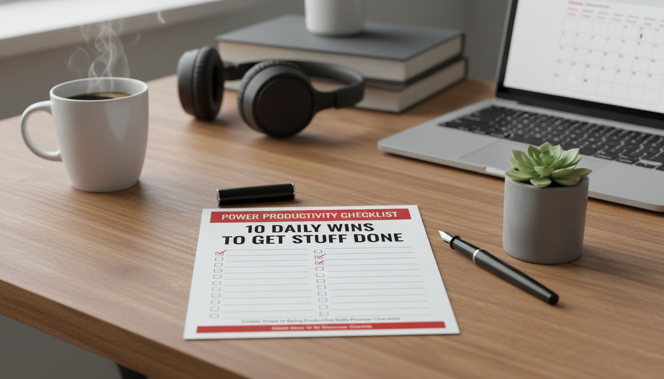 10 Daily Wins: A Power Productivity Checklist (No Burnout)