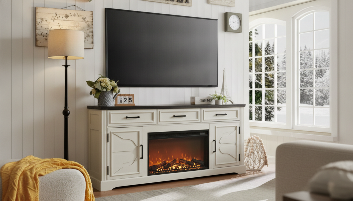 Farmhouse Fireplace TV Stand Guide (80-Inch TVs, 30” Insert)